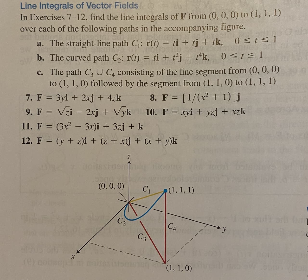 11. F = (3x2 - 3x)i + 3zj + k
