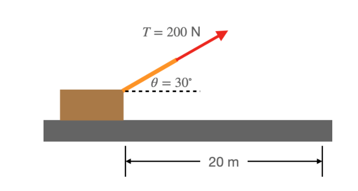 T = 200 N
0 = 30°
20 m
