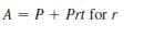 A = P + Prt for r
