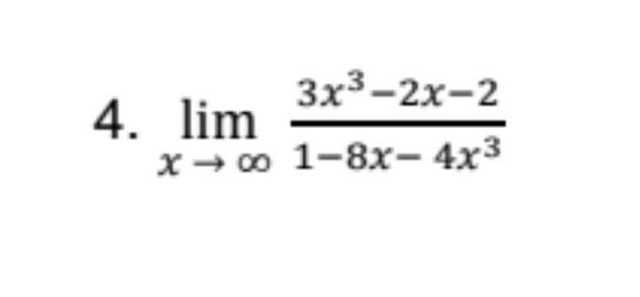 Зx3-2х-2
4. lim
х— оо 1-8х-4x3
