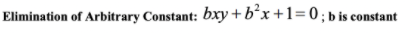 Elimination of Arbitrary Constant: bxy +bʻx +1=0 ; b is constant
