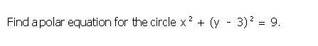 Find apolar equation for the circle x? + (y - 3)? = 9.
