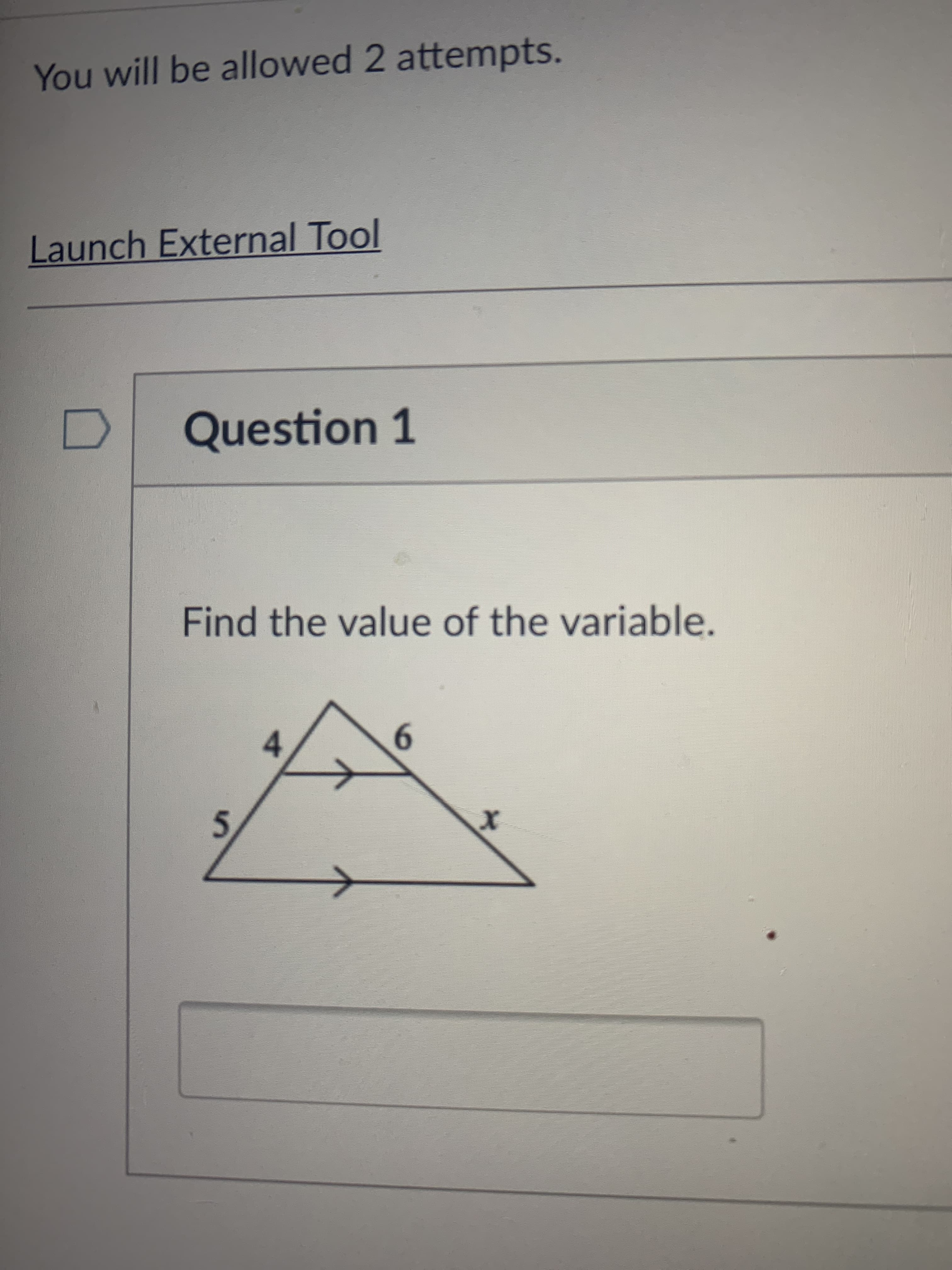 Find the value of the variable.
5.
