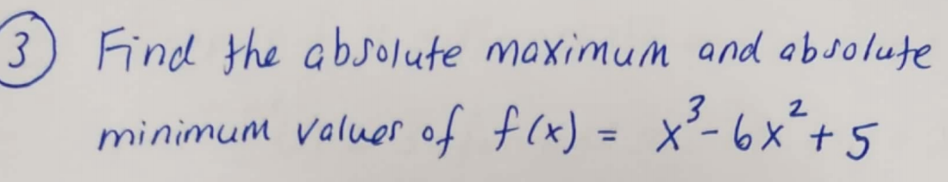 3) Find the absolute maximum and absolute
3
minimum valuer of f(x) = x²-6x+5
%3D
|
