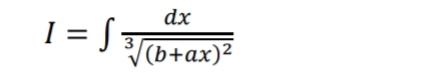 dx
I = S
3
V(b+ax)2

