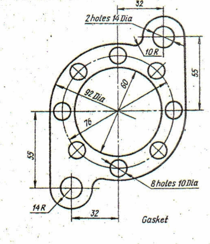 32
2 hotes 14 Dia
10R
92 Dia
16
8 holes 10Dla
14 R
32
Gasket
09
SS
