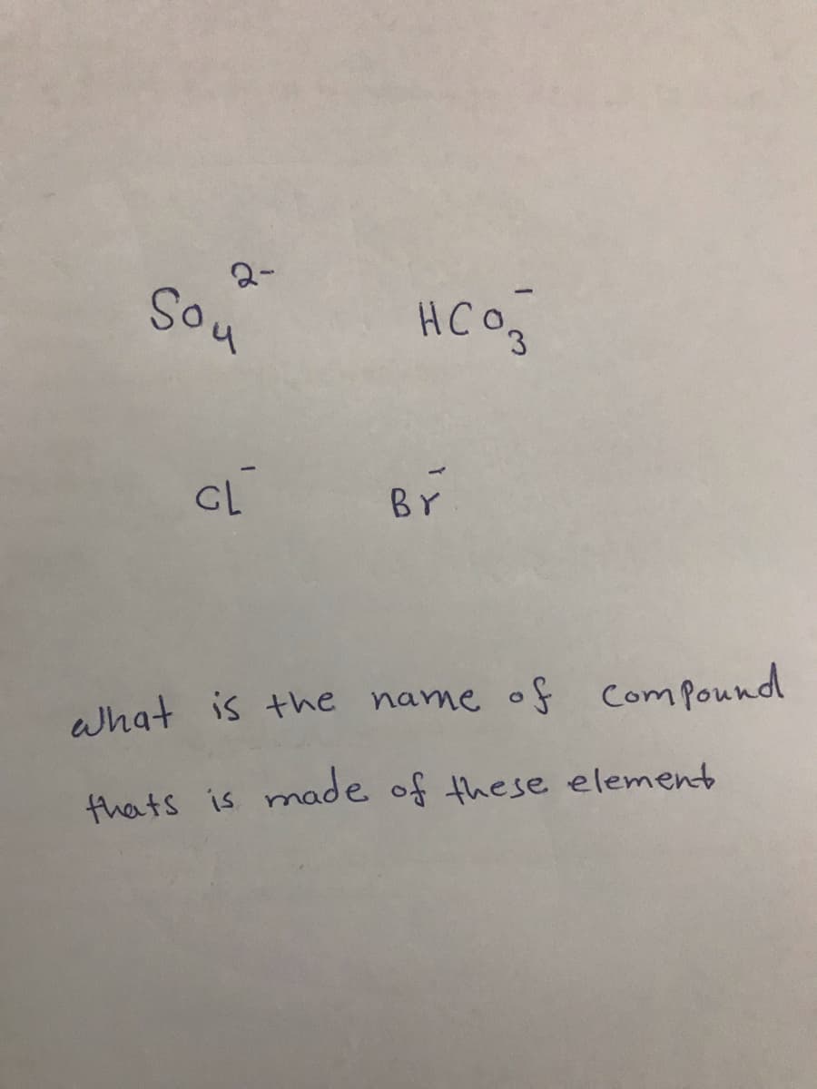 2-
Sou
HC Og
CL
BY
what is the name of Compound
thats is made of these element
