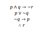 pnq - ~r
pV ~q
~q → p
