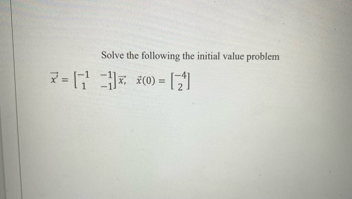 Solve the following the initial value problem
x=11² x x(0) = = [2]