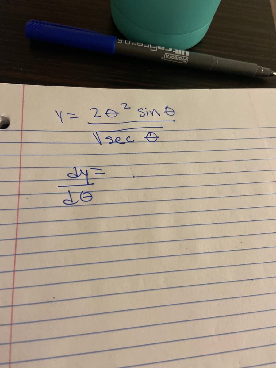XJOWOJd
Y= 20"sin o
sec e
