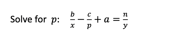 b
n
Solve for p:
y
