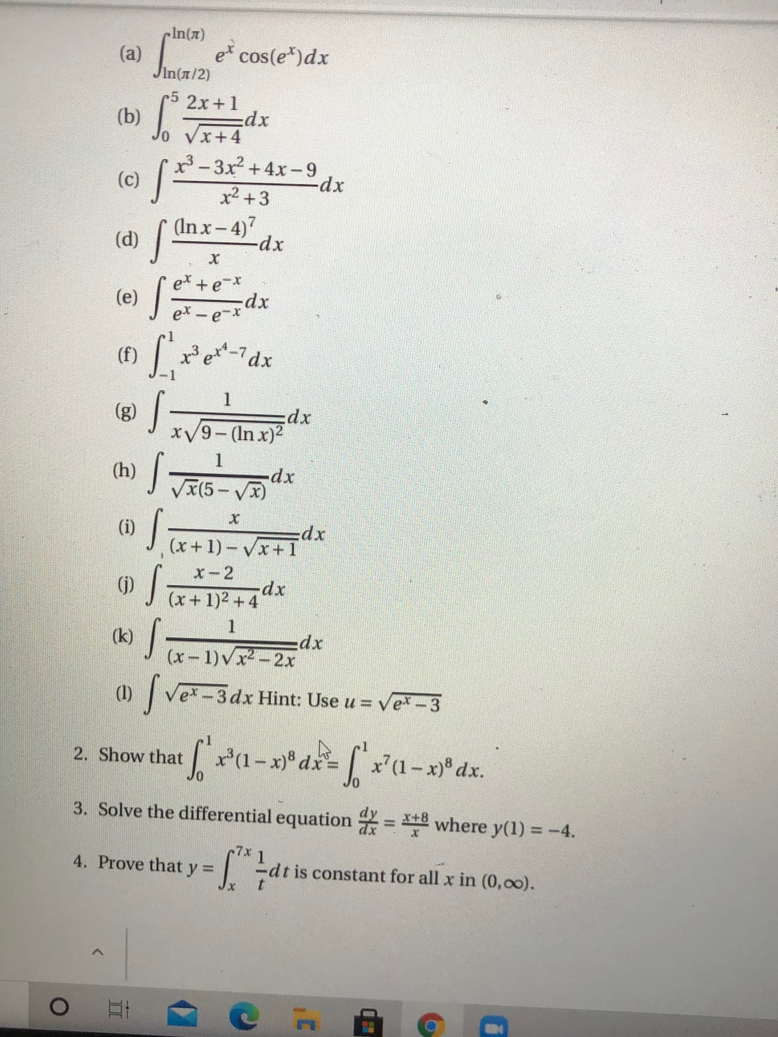 2. Show that
P(1-x)° dx=
x'(1-x) dx.
%3D
0/
