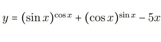 y = (sin a)cos a + (cos )sin - 5x
Cos x
