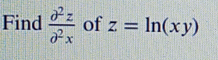 Find of z = In(xy)
