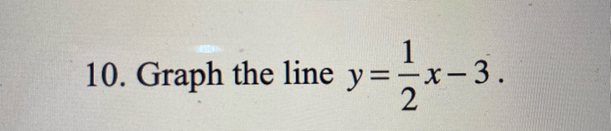 1
10. Graph the line y=-
