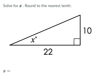 Solve for a. Round to the nearest tenth.
10
t°
22
