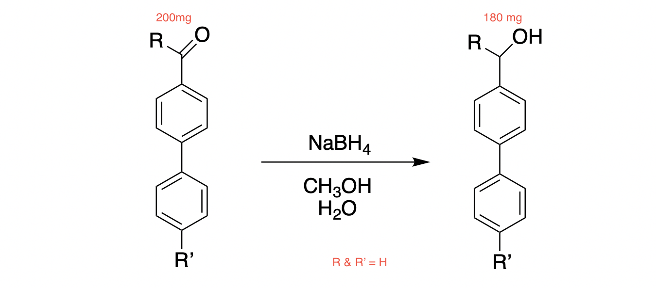 200mg
180 mg
R.
R
ОН
NABH4
CH3OH
Нао
R'
R & R' = H
R'
