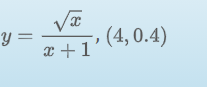 y =
x +1
(4, 0.4)
