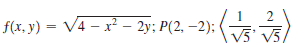 f(x, y) = V4 – x – 2y; P(2, –2): ( )
V5 V5
2.
