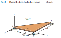 P4-2. Draw the free-body diagram of
object.
300 N
Im.
5m.
