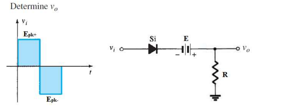 Determine v,
Vi
Epk+
Si
E
o Vo
R
Epk-
