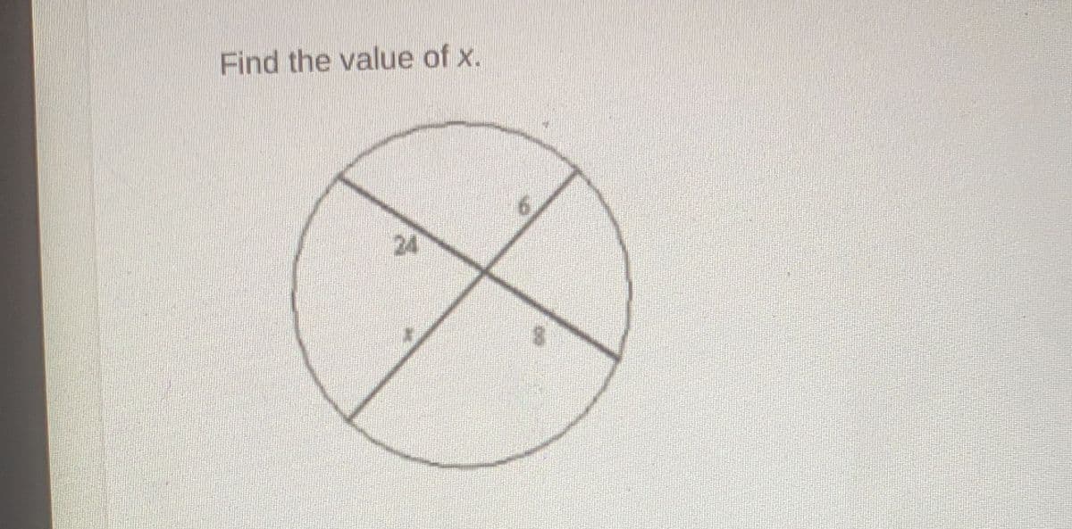 Find the value of x.
24