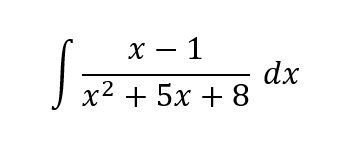 x-1
x² + 5x + 8
S
dx