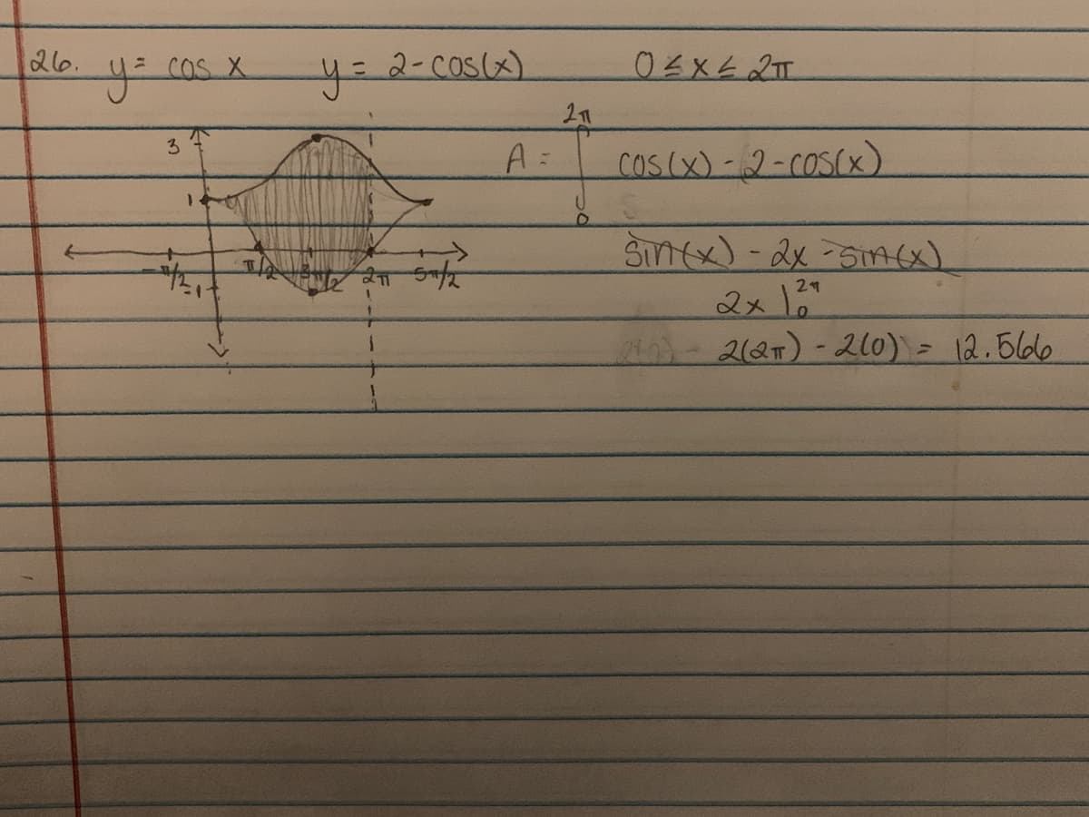 26.
cos X
y=2-cos(x)
3.
A =
COS (x) - 2-COs(x)
Sinex)-2x=5im(x),
2x15
29-2127)-210) = 12.566
