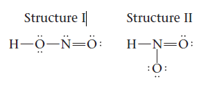 Structure I
Structure II
H-0-N=Ö:
H-N=ö:
:Ó:
