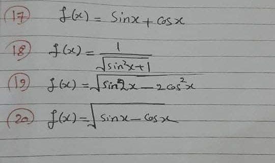 (17)
$66)=Sinx
18
%3D
dsinsetl
$6)%=1Sinx-205
(1)
2.
(20) )- Sinx-Cose
