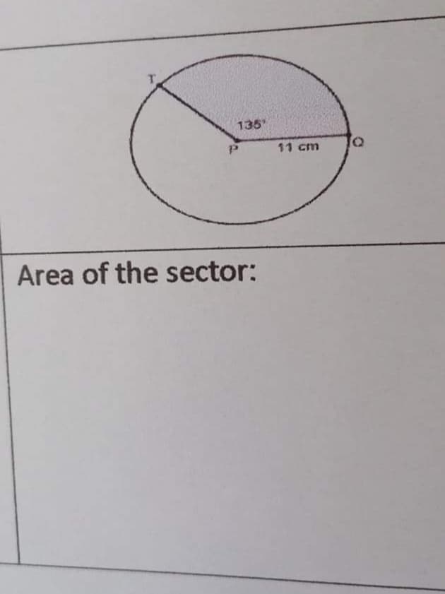 135
11 cm
Area of the sector:
