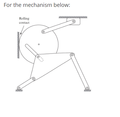 For the mechanism below:
Rolling
contact
