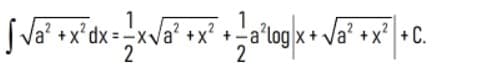 SVa'
1
+x°dx =-xv
+x +-a'log|x + Va' +x+ C.
2
