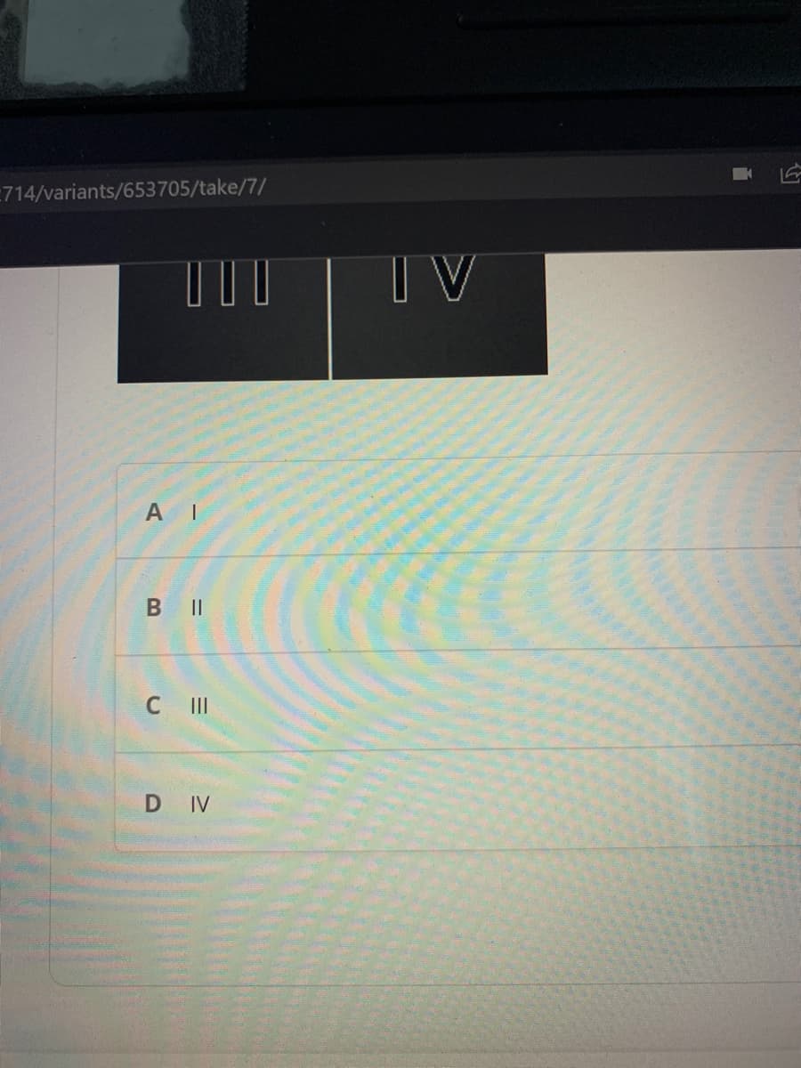 E714/variants/653705/take/7/
I V
A I
B II
CII
D IV
