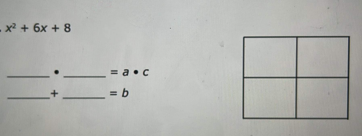 x² + 6x + 8
= a.c
= b