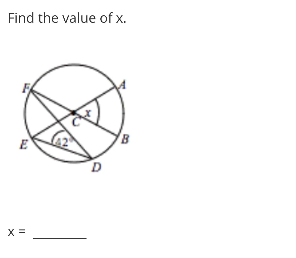 Find the value of x.
X =
