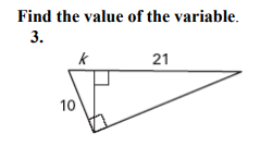 Find the value of the variable.
3.
21
10
