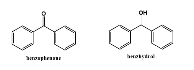 benzophenone
OH
benzhydrol