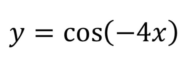 y = cos(-4x)
