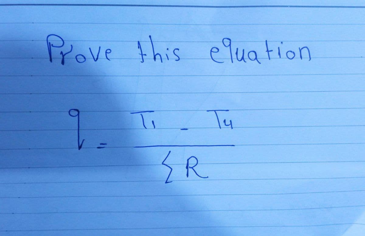 Prove this equation
q
Ti
Tu
{R