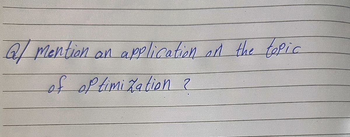 2/Mention
an application an the topic
f oP timization ?
