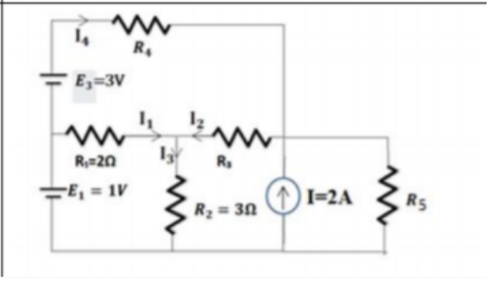 R.
= E3=3V
R=20
-E, = 1V
1)I=2A
R5
Rz = 30
