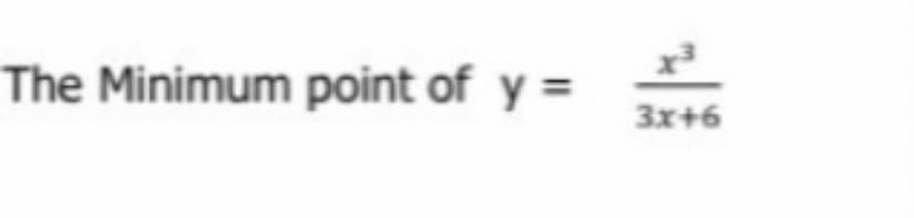 The Minimum point of y =
3x+6
