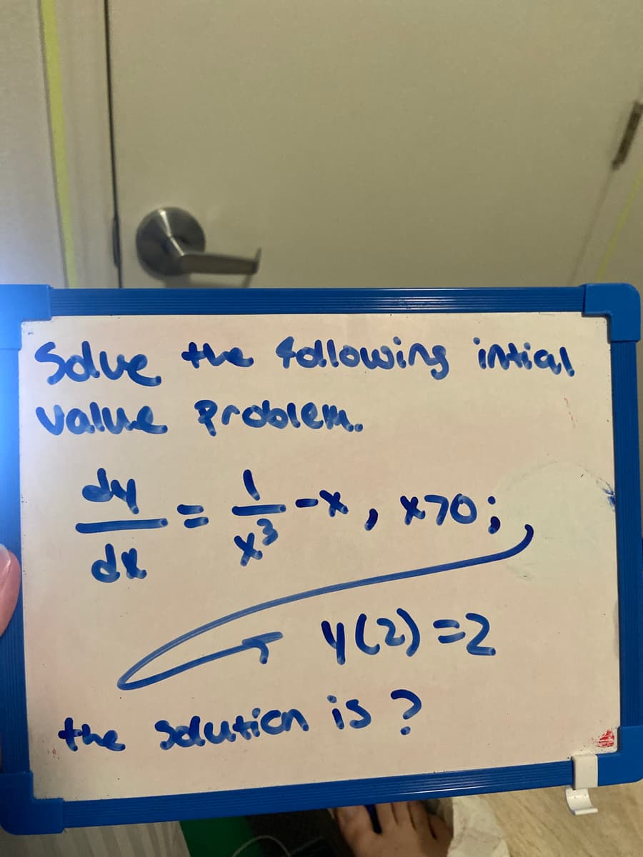 Sdue the following intial
value problem.
, ; סר ,-
de
yCz)=2
the solution is ?
