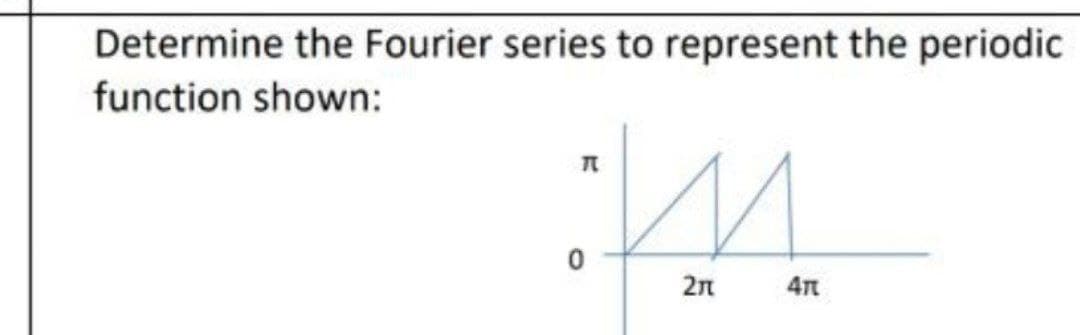 Determine the Fourier series to represent the periodic
function shown:
2n
