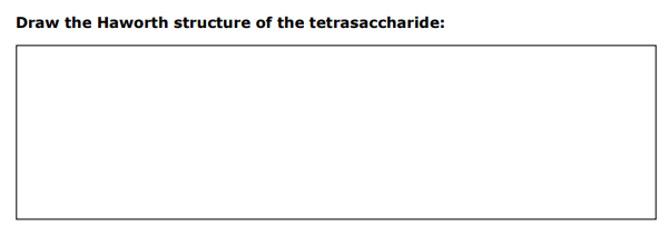 Draw the Haworth structure of the tetrasaccharide:
