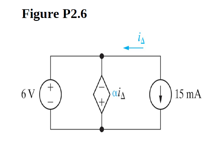 Figure P2.6
is
6 V
ais
15 mA
