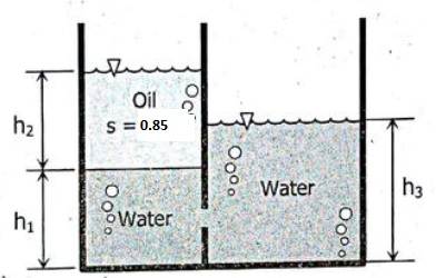 h₂
h₁
Oil
S = 0.85
Water
the
00⁰⁰
Water
0000
h3