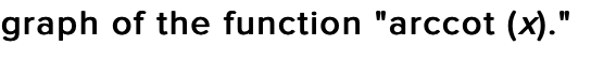 graph of the function "arccot (x)."
