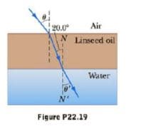 20.0
Air
N Linseed oil
Water
N'
Figure P22.19
